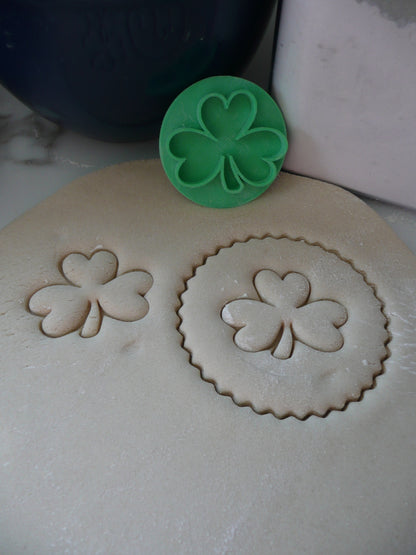 3 Leaf Clover Shamrock St Patricks Day Cookie Stamp Embosser Made In USA PR5520