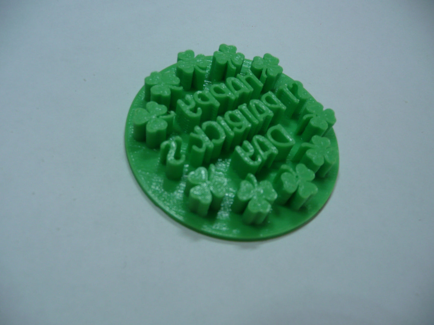 Happy St Patricks Day With Clovers Cookie Stamp Embosser Made In USA PR5521