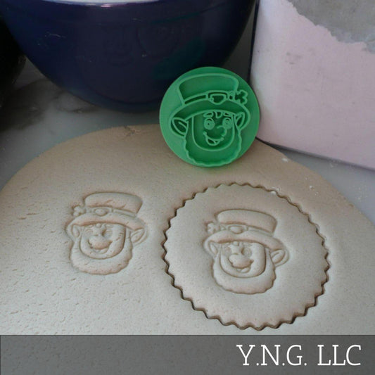 Leprechaun Face St Patricks Day Cookie Stamp Embosser Made In USA PR5522
