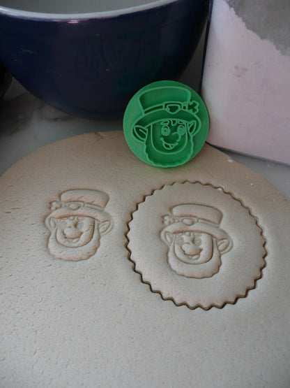 Leprechaun Face St Patricks Day Cookie Stamp Embosser Made In USA PR5522