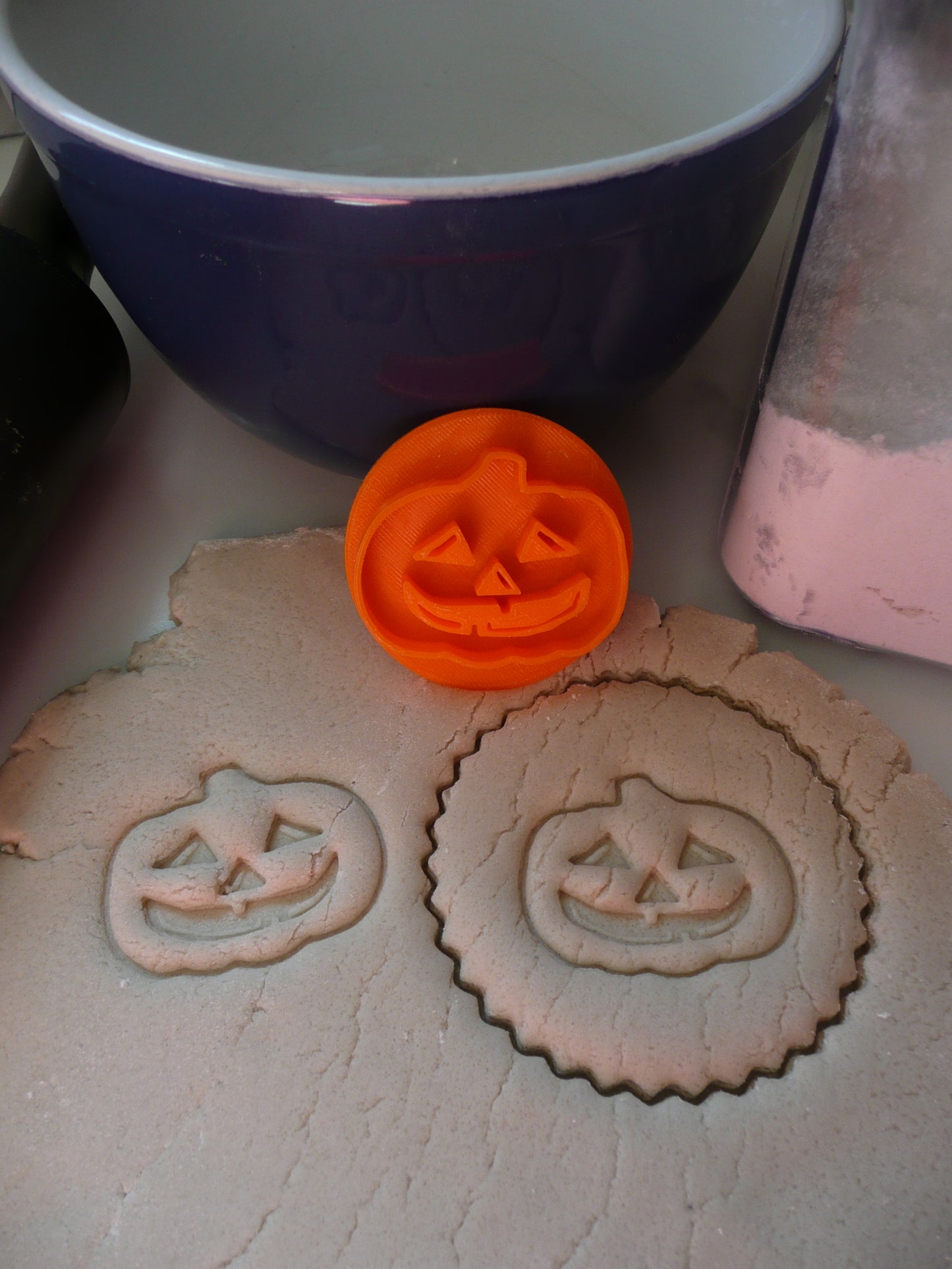 Jack O Lantern Halloween Pumpkin Cookie Stamp Embosser Made In USA PR5542
