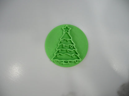 Christmas Tree Cookie Stamp Embosser Made In USA PR5550