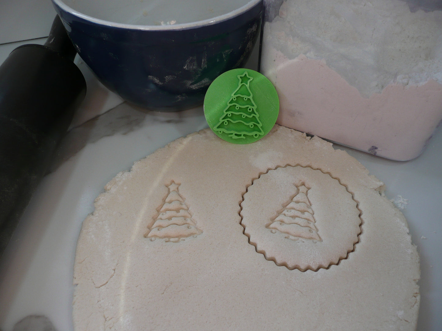Christmas Tree Cookie Stamp Embosser Made In USA PR5550
