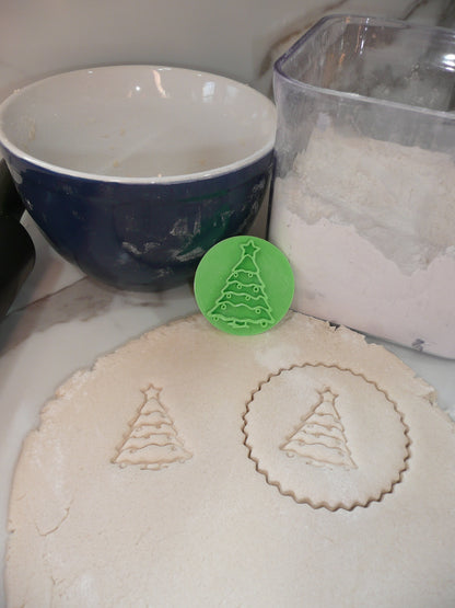 Christmas Tree Cookie Stamp Embosser Made In USA PR5550