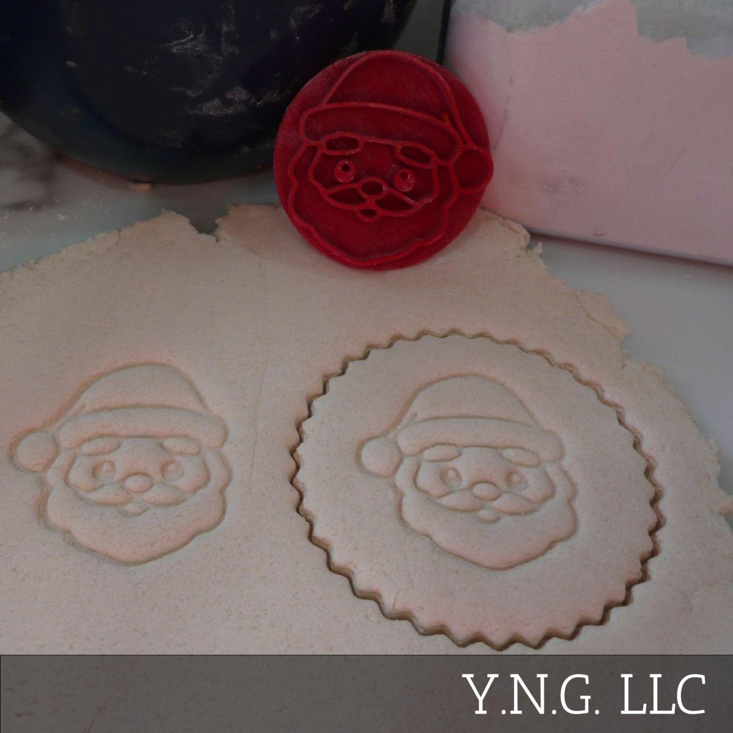Santa Claus Face Christmas Cookie Stamp Embosser Made In USA PR5554