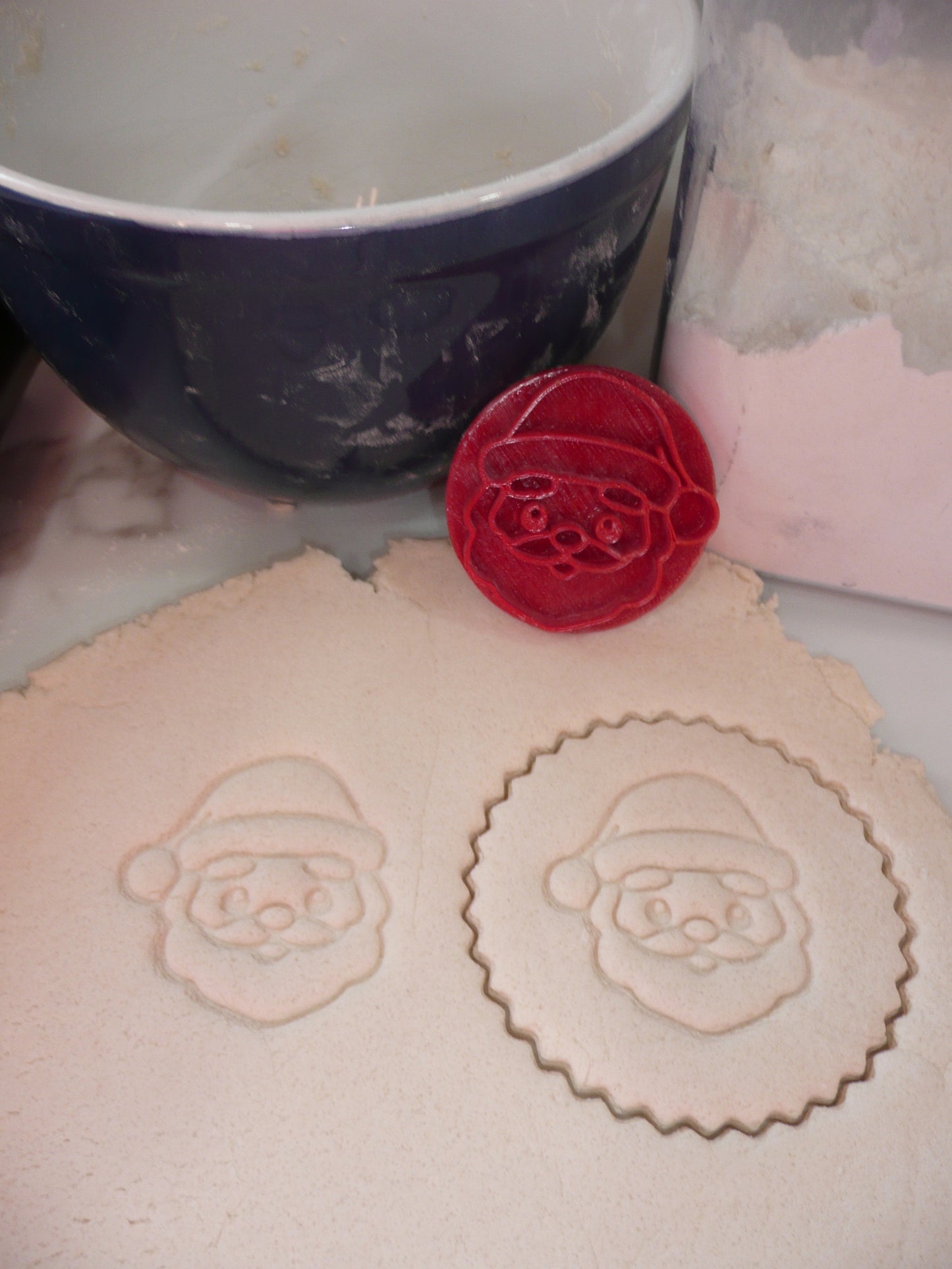 Santa Claus Face Christmas Cookie Stamp Embosser Made In USA PR5554