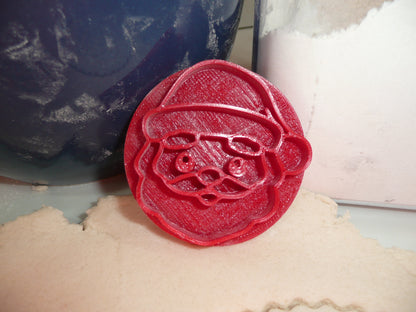 Santa Claus Face Christmas Cookie Stamp Embosser Made In USA PR5554
