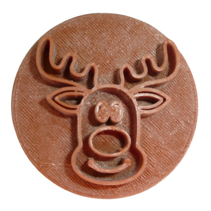 Reindeer Face Christmas Cookie Stamp Embosser Made In USA PR5555