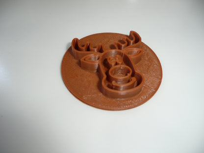 Reindeer Face Christmas Cookie Stamp Embosser Made In USA PR5555