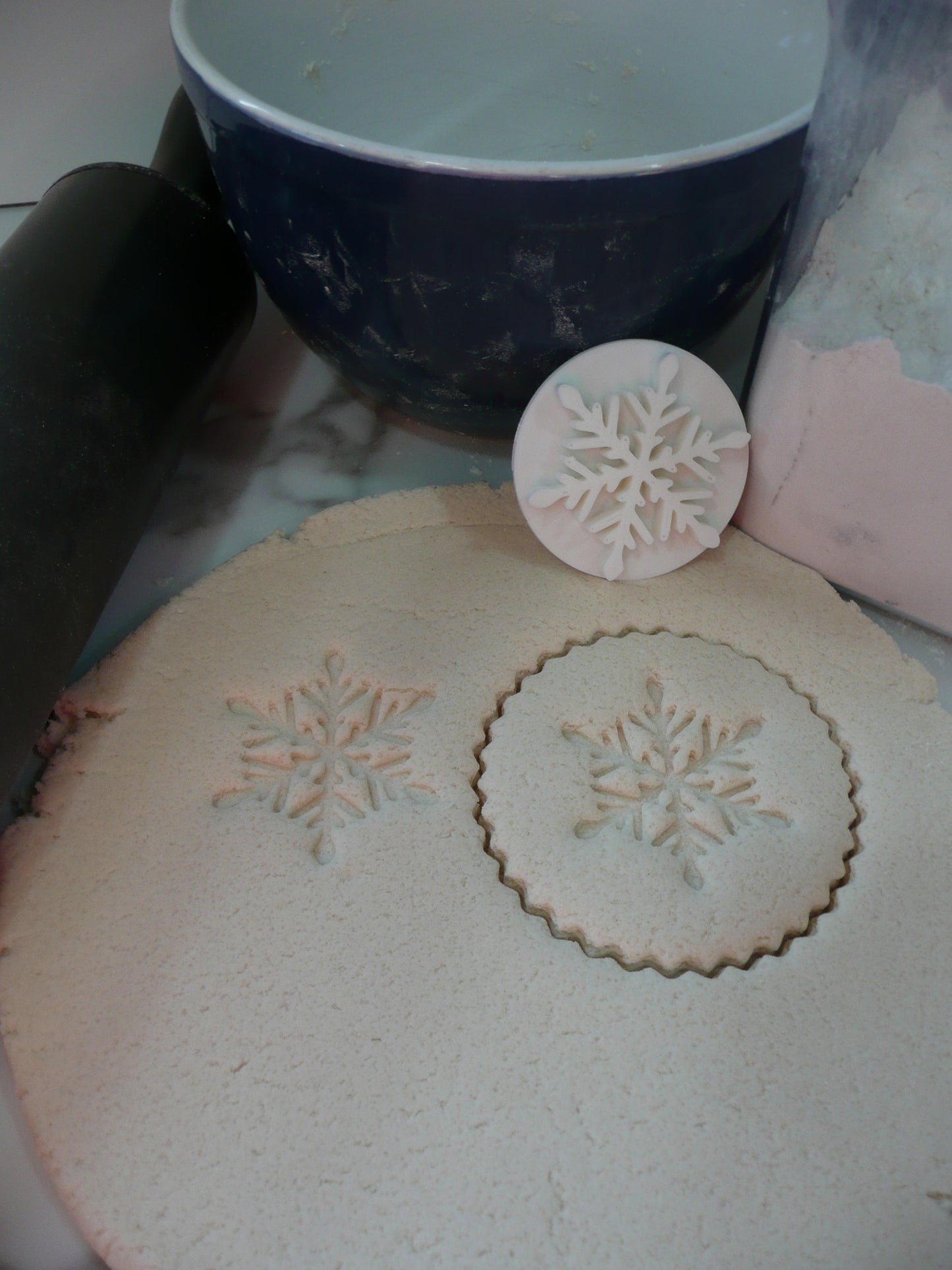 Snowflake Cookie Stamp Embosser Made In USA PR5557