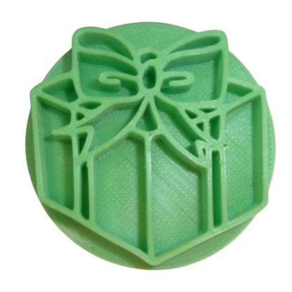 Christmas Present Shaped Cookie Stamp Embosser Made In USA PR5558