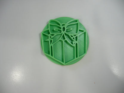 Christmas Present Shaped Cookie Stamp Embosser Made In USA PR5558