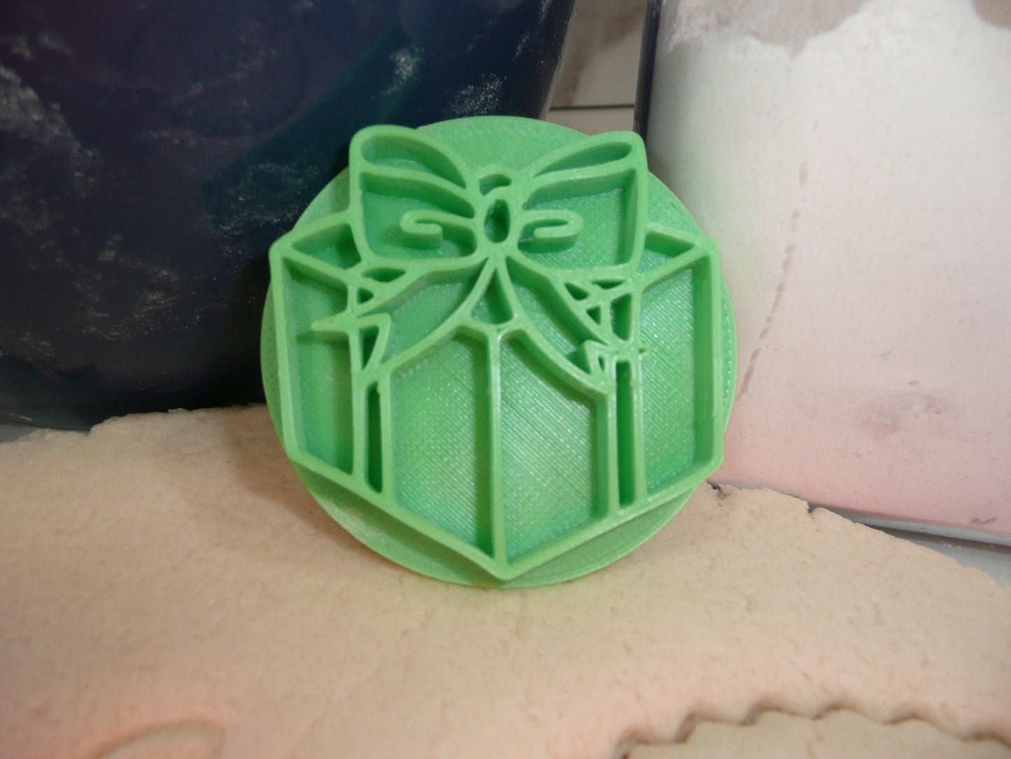 Christmas Present Shaped Cookie Stamp Embosser Made In USA PR5558