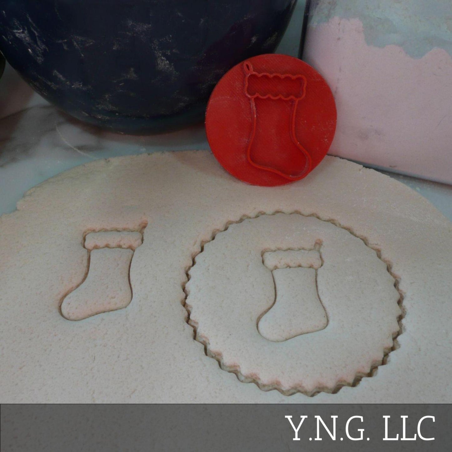 Christmas Stocking Cookie Stamp Embosser Made In USA PR5559