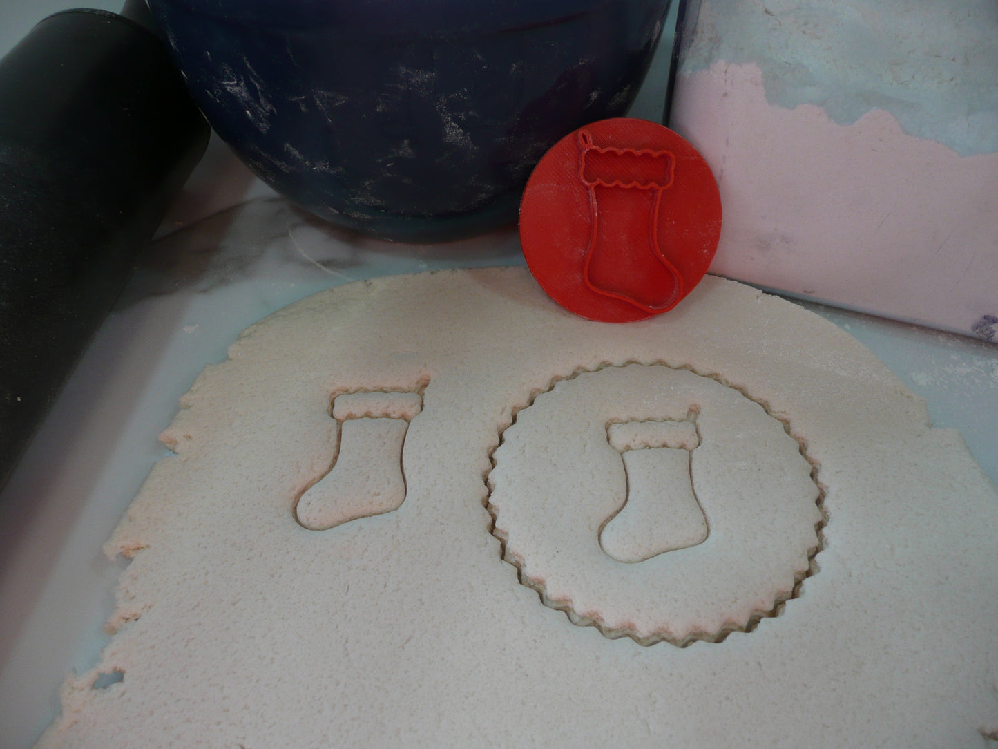 Christmas Stocking Cookie Stamp Embosser Made In USA PR5559