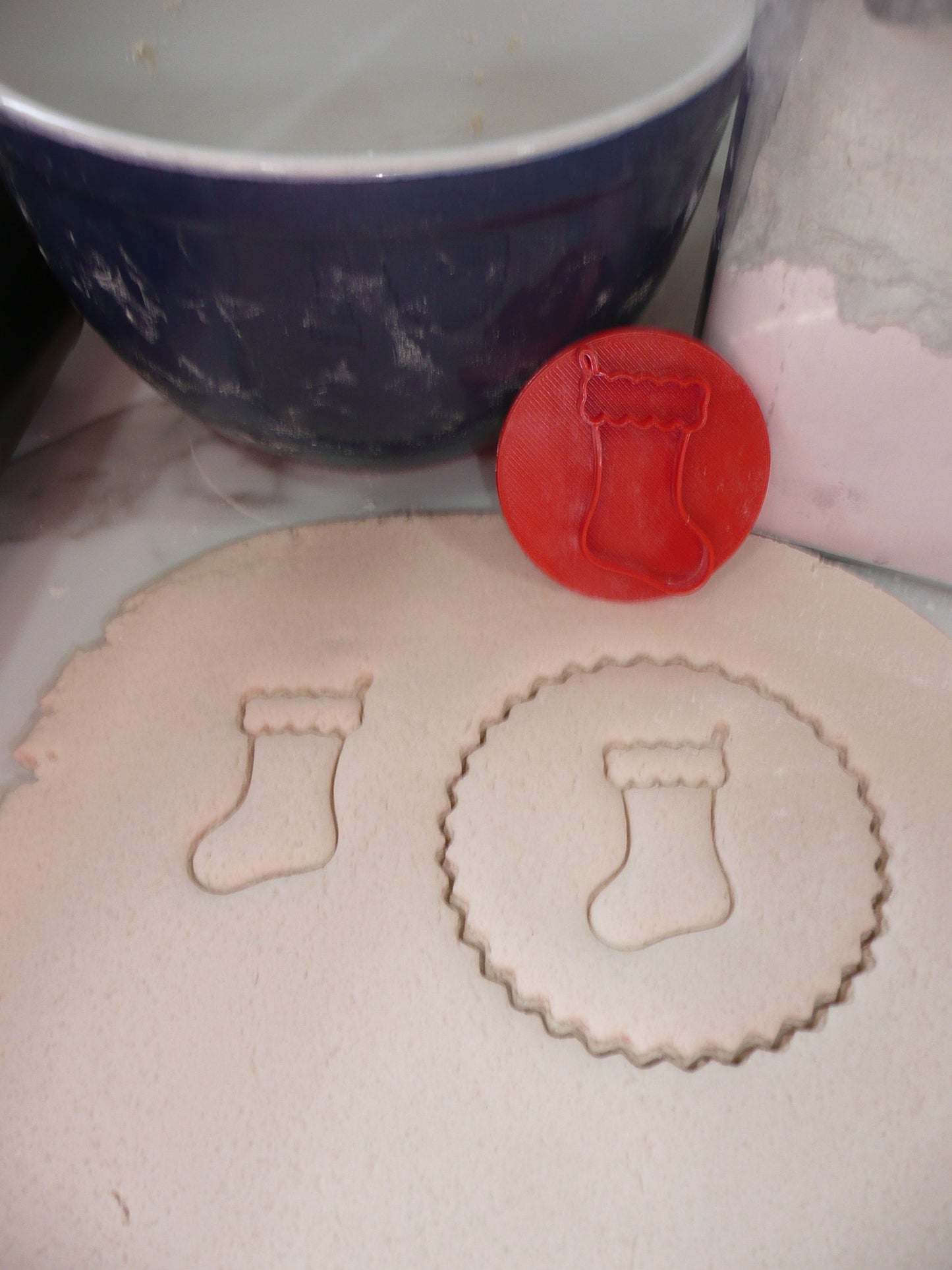 Christmas Stocking Cookie Stamp Embosser Made In USA PR5559