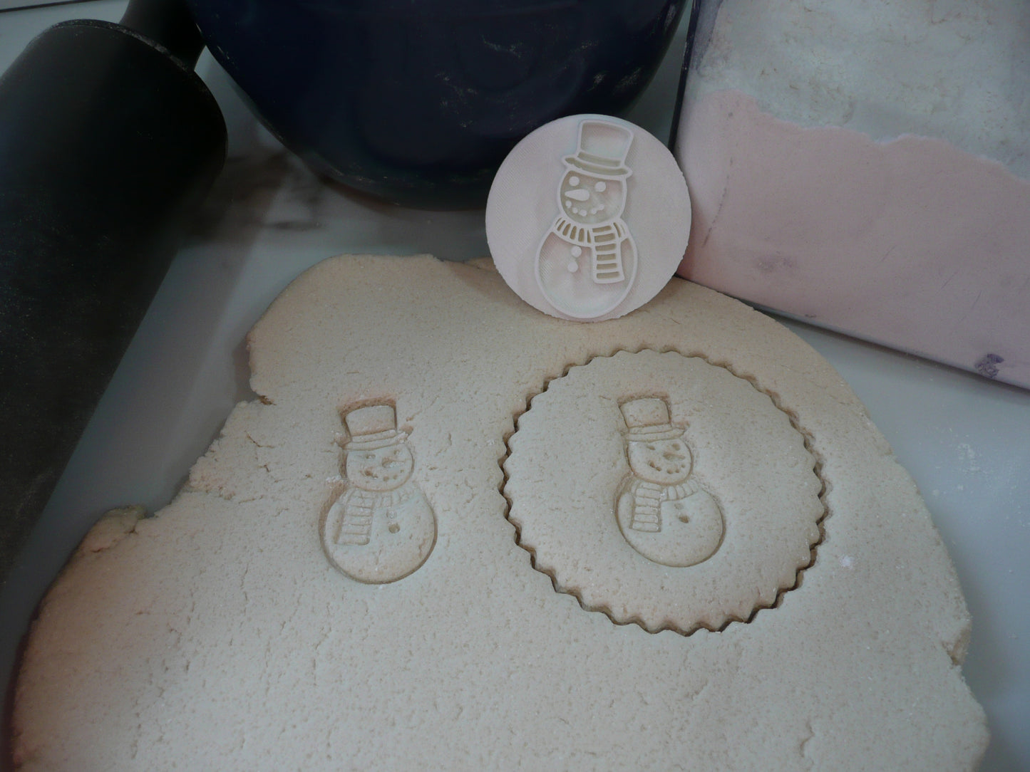 Snowman Christmas Cookie Stamp Embosser Made In USA PR5573