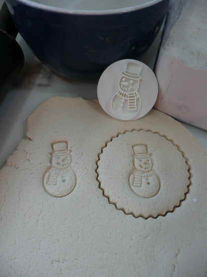 Snowman Christmas Cookie Stamp Embosser Made In USA PR5573