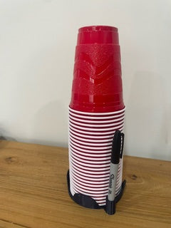 Plastic Party Red Solo Cup and Marker Holder - Black - Made in USA PR5594