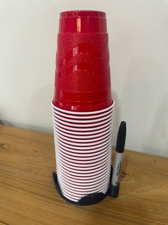 Plastic Party Red Solo Cup and Marker Holder - Black - Made in USA PR5594