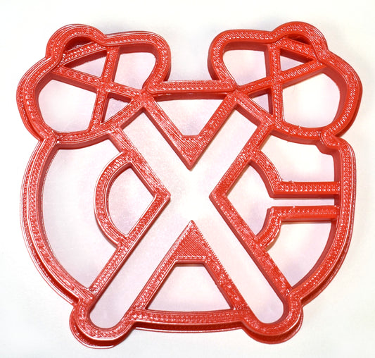 6x Blackhawks Tomahawk Fondant Cutter Cupcake Topper 1.75 IN USA FD736