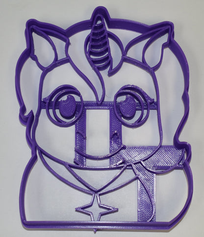 Unicorn Face Detailed Set of 2 Cookie Stamp and Outline Cutter Made In USA PR743