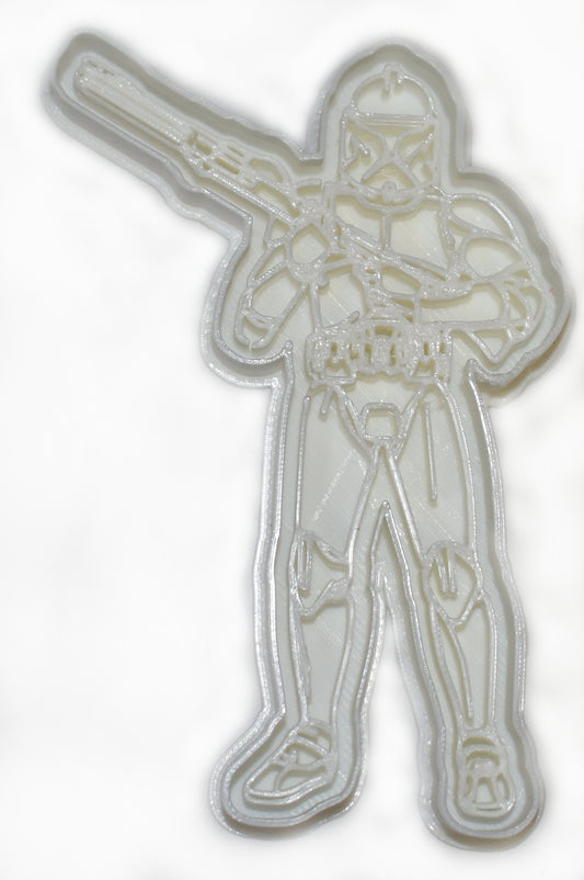 6x Clone Trooper Fondant Cutter Cupcake Topper 1.75 IN USA FD749
