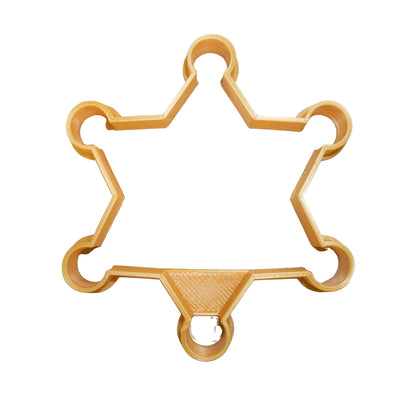 Sheriff Badge 6 Point Star Lawman Wild West Cookie Cutter Made In USA PR892