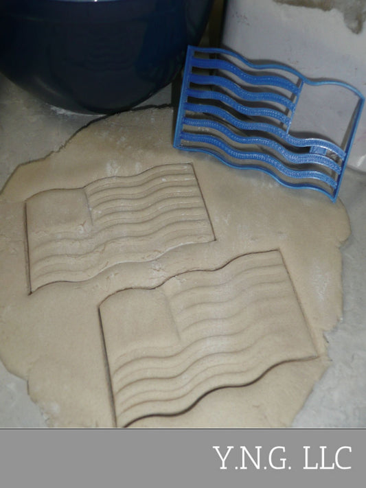 Waving American Flag United States Stars Stripes Cookie Cutter Made In USA PR902