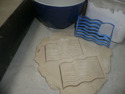 Waving American Flag United States Stars Stripes Cookie Cutter Made In USA PR902