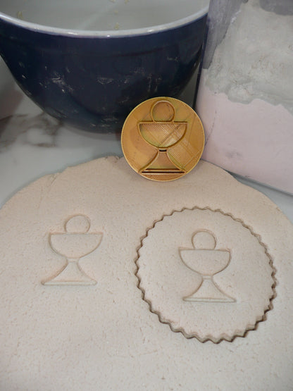 First Communion and Hexagon Set Of 8 Cookie Stamps And Cutter Made In USA PR9066