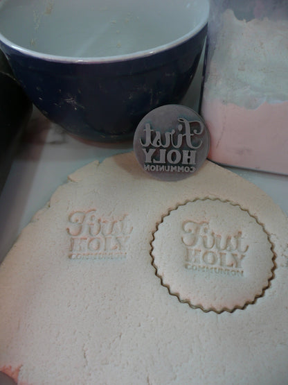 First Communion and Hexagon Set Of 8 Cookie Stamps And Cutter Made In USA PR9066