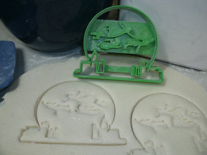 Peter Pan Flying Over the City Skyline Snowglobe Cookie Cutter Made In USA PR780