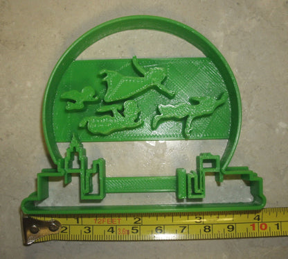 Peter Pan Flying Over the City Skyline Snowglobe Cookie Cutter Made In USA PR780