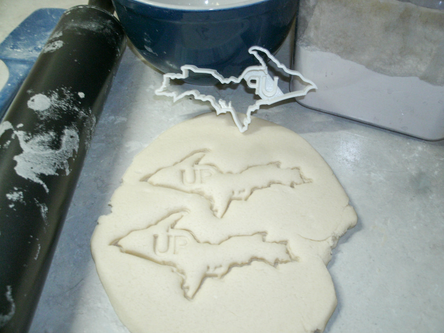 Michigan Upper Peninsula UP Initials In Outline Cookie Cutter Made In USA PR998