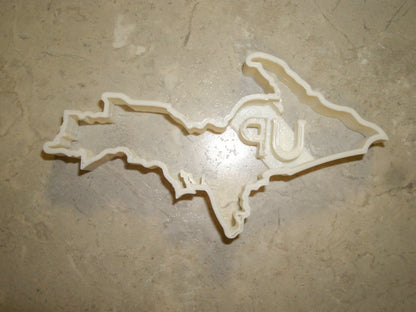 Michigan Upper Peninsula UP Initials In Outline Cookie Cutter Made In USA PR998