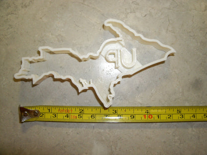 Michigan Upper Peninsula UP Initials In Outline Cookie Cutter Made In USA PR998