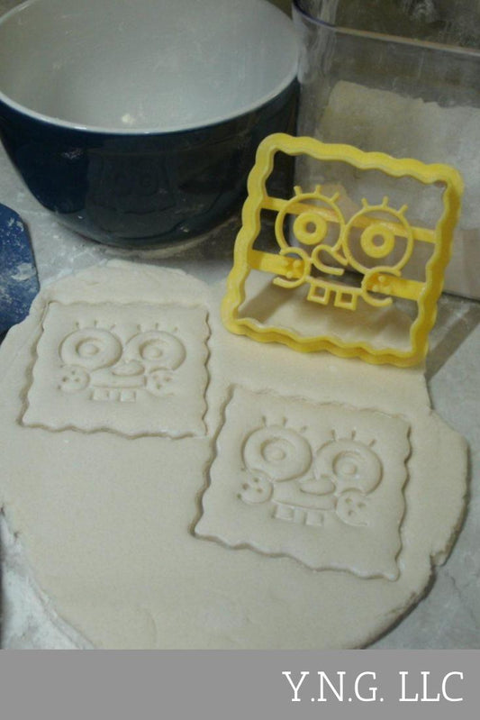 Inspired by Spongebob Squarepants Face Cookie Cutter Made In USA PR573