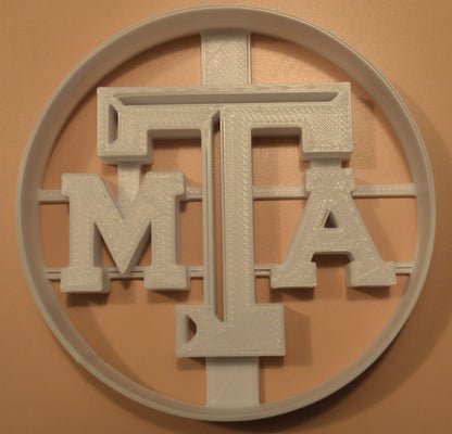 Texas A&M University Imprint in Circle Sports Cookie Cutter Made In USA PR2632