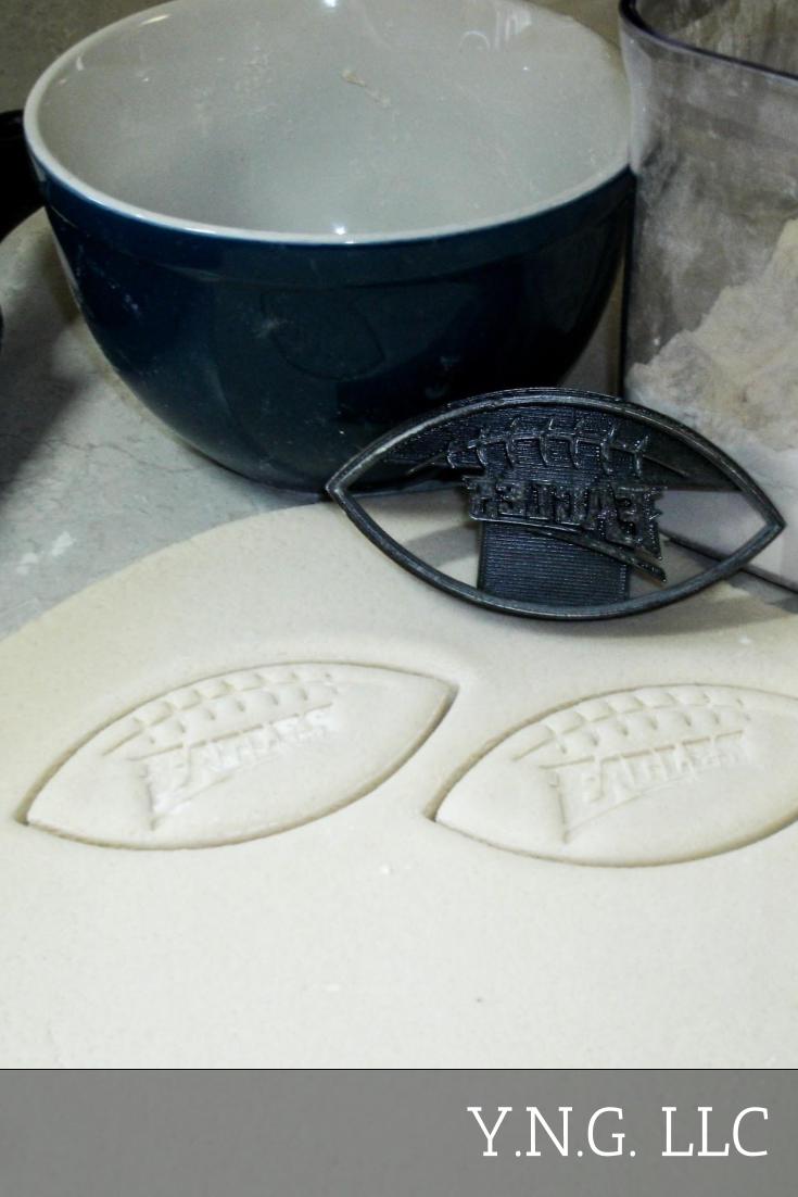 Philadelphia Eagles Football Shape Cookie Cutter Made In USA PR2011