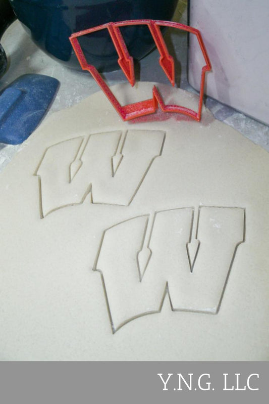 Wisconsin University Badgers W Letter Cookie Cutter Made In USA PR2215