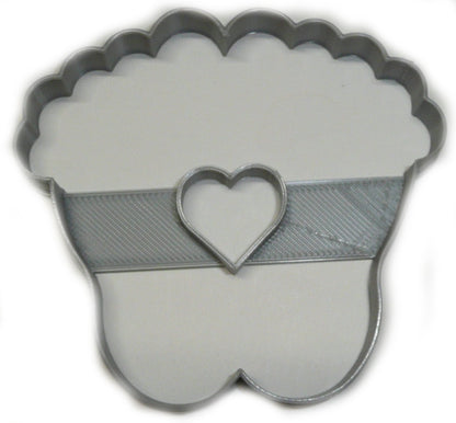 Baby Feet With Heart Gender Reveal Shower Cookie Cutter Made In USA PR2520