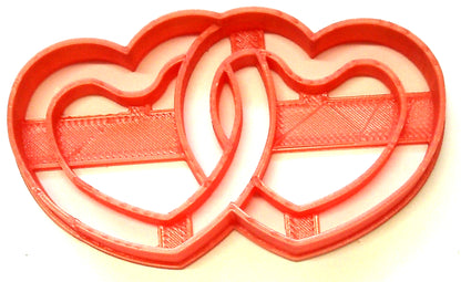 Linked Hearts Valentine Engagement Wedding Cookie Cutter Made In USA PR2589