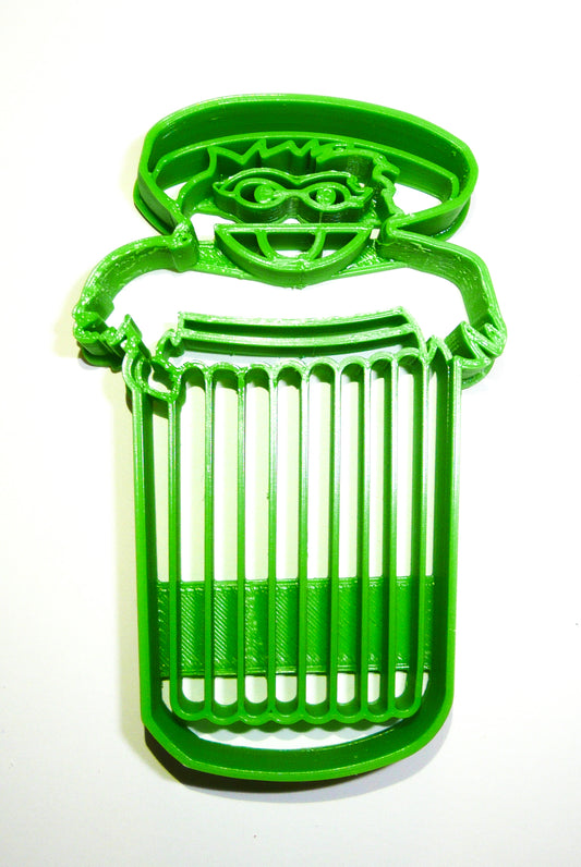 6x Oscar Grouch Fondant Cutter Cupcake Topper 1.75 IN USA FD2013