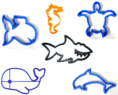 Aquarium Ocean Creatures Set Of 6 Cookie Cutters Made In USA PR1036