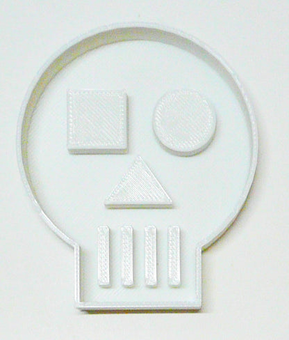Skull Detailed Square And Round Eye Halloween Cookie Cutter Made In USA PR2140