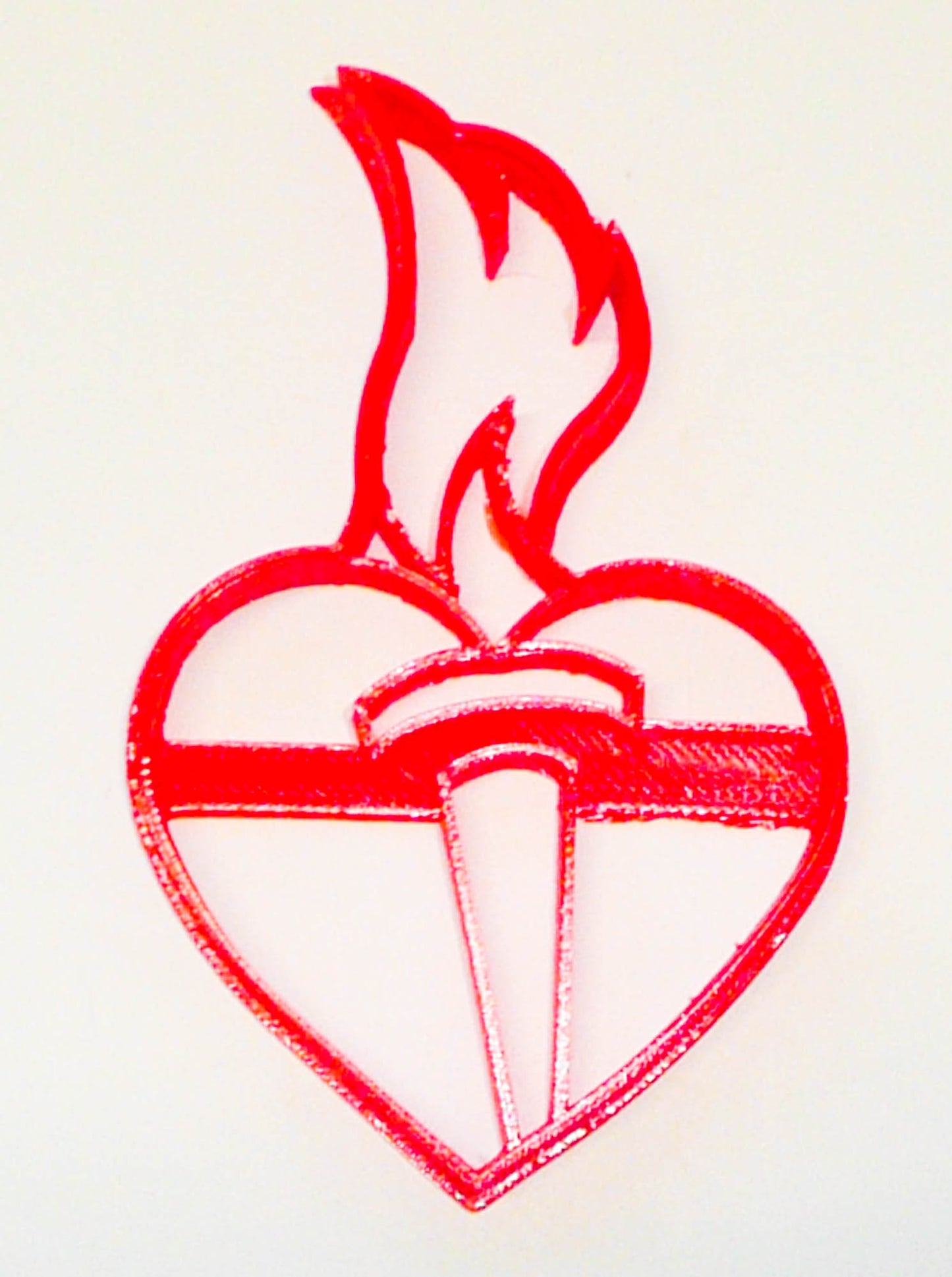 Heart Flaming Torch American Heart Assoc Cookie Cutter Made In USA PR3032