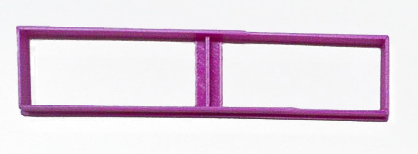 Long Rectangle Shape With Vertical Divide Small Cookie Cutter Made In USA PR3043