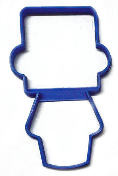 Boy Body With Square Head Hat Outline Kids Toy Cookie Cutter Made In USA PR3075