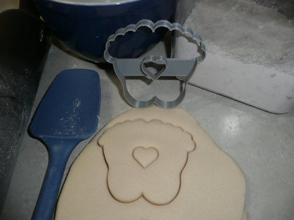 Baby Feet With Heart Gender Reveal Shower Cookie Cutter Made In USA PR2520